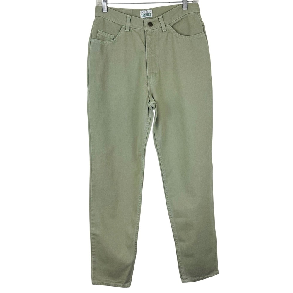 Moda International London Jean Sage Green High Rise Mom Jeans Earthy Soft Girl